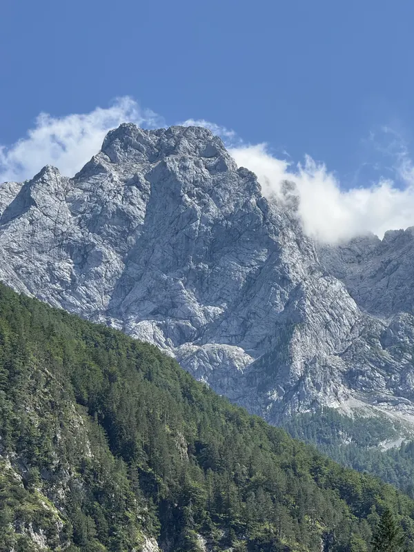 Slovenian alpine peak in clouds — Julian Alps