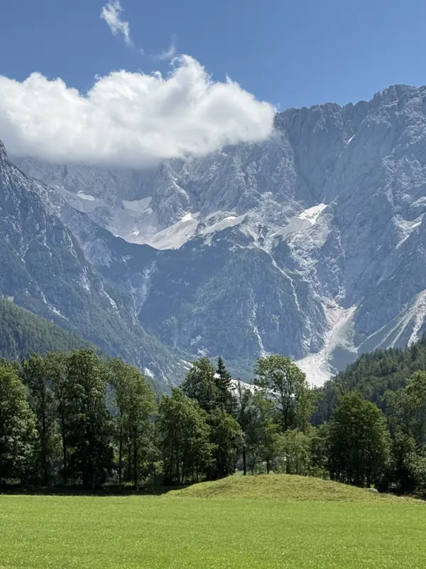Julian Alps massif with snowfields